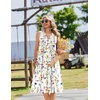 Zeagoo Women Summer Casual Dress 2026 Sleeveless Midi Tank Sundress with Pockets V Neck Buttons Pleated A Line Tshirt Dress(Yellow Orange Floral)