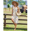 Zeagoo Women Summer Casual Dress 2026 Sleeveless Midi Tank Sundress with Pockets V Neck Buttons Pleated A Line Tshirt Dress(Yellow Orange Floral)