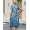 Zeagoo Womens Casual Dress for Summer Loose Hankerchief Flare Midi Sundress(01 Blue)