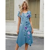 Zeagoo Womens Casual Dress for Summer Loose Hankerchief Flare Midi Sundress(01 Blue)