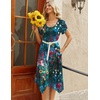 Zeagoo Womens Casual Dress for Summer Loose Hankerchief Flare Midi Sundress(02 Blue)