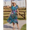 Zeagoo Womens Casual Dress for Summer Loose Hankerchief Flare Midi Sundress(02 Blue)