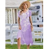 Zeagoo Womens Casual Dress for Summer Loose Hankerchief Flare Midi Sundress(02 Purple)
