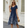 Zeagoo Womens Casual Dress for Summer Loose Hankerchief Flare Midi Sundress(03 Blue)
