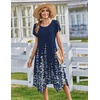 Zeagoo Womens Casual Dress for Summer Loose Hankerchief Flare Midi Sundress(03 Blue)