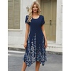 Zeagoo Womens Casual Dress for Summer Loose Hankerchief Flare Midi Sundress(03 Blue)