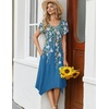Zeagoo Womens Casual Dress for Summer Loose Hankerchief Flare Midi Sundress(05 Blue)