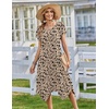 Zeagoo Womens Casual Dress for Summer Loose Hankerchief Flare Midi Sundress(Beige)