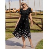 Zeagoo Womens Casual Dress for Summer Loose Hankerchief Flare Midi Sundress(Black Sf236)