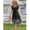 Zeagoo Womens Casual Dress for Summer Loose Hankerchief Flare Midi Sundress(Black Sp122)