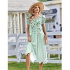Zeagoo Womens Casual Dress for Summer Loose Hankerchief Flare Midi Sundress(Light Green)