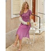 Zeagoo Womens Casual Dress for Summer Loose Hankerchief Flare Midi Sundress(Purple)