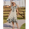 Zeagoo Womens Casual Dress for Summer Loose Hankerchief Flare Midi Sundress(Sf364)