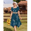 Zeagoo Womens Casual Dress for Summer Loose Hankerchief Flare Midi Sundress(Sf365)