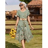 Zeagoo Womens Casual Dress for Summer Loose Hankerchief Flare Midi Sundress(Wf171)