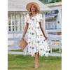 Zeagoo Womens Casual Dress for Summer Loose Hankerchief Flare Midi Sundress(White)
