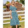 Zeagoo Womens Casual Dresses for Summer Short Sleeve Flare Midi Dress Beach(Green Sf237)