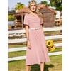 Zeagoo Womens Casual Dresses for Summer Short Sleeve Flare Midi Dress Beach(Pink Jh1)