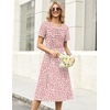 Zeagoo Womens Casual Dresses for Summer Short Sleeve Flare Midi Dress Beach(Pink Polka Dots)