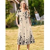 Zeagoo Womens Casual Dresses for Summer Short Sleeve Flare Midi Dress Beach(Sf364)