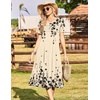 Zeagoo Womens Casual Dresses for Summer Short Sleeve Flare Midi Dress Beach(Sf364)