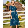 Zeagoo Womens Casual Dresses for Summer Short Sleeve Flare Midi Dress Beach(Sf365)
