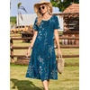 Zeagoo Womens Casual Dresses for Summer Short Sleeve Flare Midi Dress Beach(Sf365)