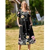Zeagoo Womens Casual Dresses for Summer Short Sleeve Flare Midi Dress Beach(Wf120)