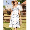 Zeagoo Womens Casual Dresses for Summer Short Sleeve Flare Midi Dress Beach(White Floral)