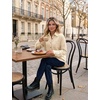 Zeagoo Womens Waffle Knit Shacket Button Down Long Sleeve Tops with Pocket(Beige)