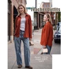 Zeagoo Womens Waffle Knit Shacket Button Down Long Sleeve Tops with Pocket(Caramel)