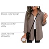 Zeagoo Womens Waffle Knit Shacket Button Down Long Sleeve Tops with Pocket(Khaki)