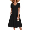 Zeagoo Summer Casual Dress for Womens Floral Midi Sundress with Pockets(Black)