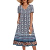 Zeagoo Summer Casual Dress for Womens Floral Midi Sundress with Pockets(Blue Floral-printed)