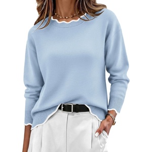 Zeagoo Sweaters for Women 2026 Fall Outfits Long Sleeve Winter Clothes(Light Blue)