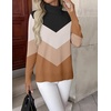 Zeagoo Women’s Turtleneck Sweater Long Sleeve Casual Knit Pullover Top 2026(C-jh556-color Block)