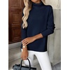 Zeagoo Women’s Turtleneck Sweater Long Sleeve Casual Knit Pullover Top 2026(K-navy Blue)