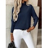 Zeagoo Women’s Turtleneck Sweater Long Sleeve Casual Knit Pullover Top 2026(K-navy Blue)