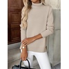 Zeagoo Women’s Turtleneck Sweater Long Sleeve Casual Knit Pullover Top 2026(L-apricot)