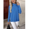Zeagoo Women’s Turtleneck Sweater Long Sleeve Casual Knit Pullover Top 2026(L-bright Blue)
