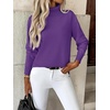 Zeagoo Women’s Turtleneck Sweater Long Sleeve Casual Knit Pullover Top 2026(L-dark Purple)