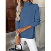 Zeagoo Women’s Turtleneck Sweater Long Sleeve Casual Knit Pullover Top 2026(L-deep Blue)