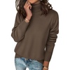 Zeagoo Women’s Turtleneck Sweater Long Sleeve Casual Knit Pullover Top 2026(Brown)