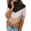 Zeagoo Women’s Turtleneck Sweater Long Sleeve Casual Knit Pullover Top 2026(C-jh556-color Block)