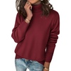 Zeagoo Women’s Turtleneck Sweater Long Sleeve Casual Knit Pullover Top 2026(Deep Red)