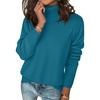 Zeagoo Women’s Turtleneck Sweater Long Sleeve Casual Knit Pullover Top 2026(D-peacock Blue)