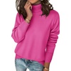 Zeagoo Women’s Turtleneck Sweater Long Sleeve Casual Knit Pullover Top 2026(Hot Pink)