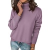 Zeagoo Women’s Turtleneck Sweater Long Sleeve Casual Knit Pullover Top 2026(K-purple)