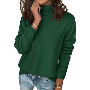Zeagoo Women’s Turtleneck Sweater Long Sleeve Casual Knit Pullover Top 2026(P-green)