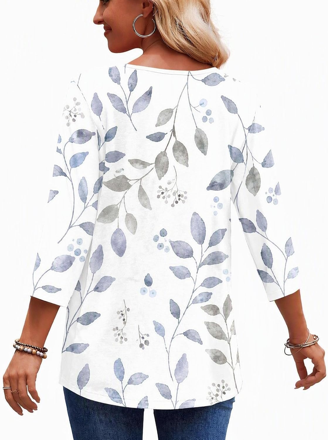 image:imageZeagoo 34 Length Sleeve Womens Tops 2026 Blouses for Women Dressy Casual Fashion Clothing V Neck TShirts Summer OutfitsSp113